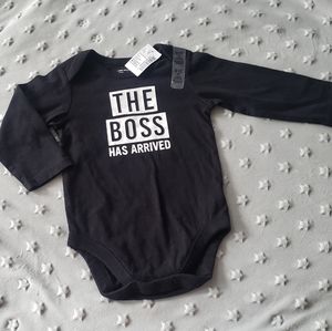 New The Children's Place "The Boss Has Arrived" diapershirt 9-12 months